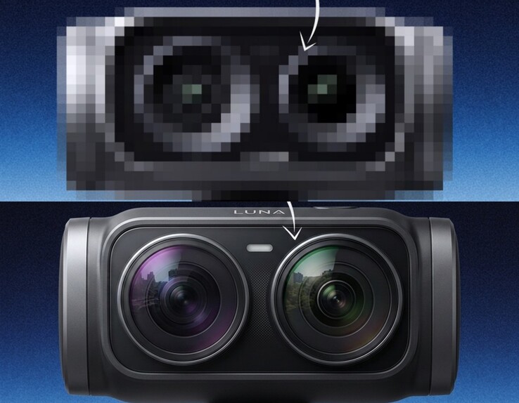 L'interpretazione di Gemini del design trapelato di Insta360 Luna Ultra. 