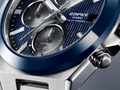 Nei nuovi modelli Edifice, il colore della lunetta si abbina perfettamente al quadrante. Nella foto - un primo piano della lunetta di Casio Edifice EFS-S650D-2A. (Fonte: Casio) 