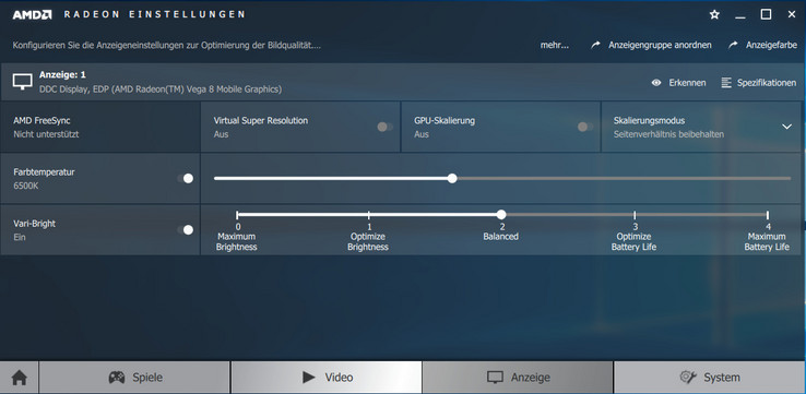 Radeon Settings ricaricati sul dispositivo