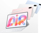 Il MatePad Air 2026 è in vendita a partire da 799 € nell’Unione Europea. Nell’immagine: una foto promozionale che mostra i diversi colori disponibili e l’accessorio tastiera.