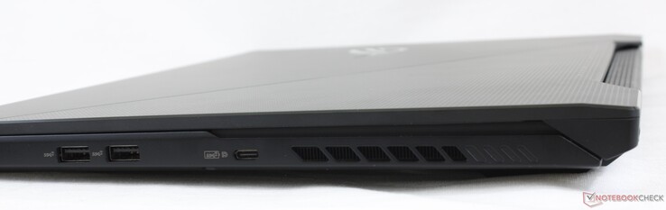 A destra: 2x USB-A 3.2, USB-C Gen. 2 con DisplayPort 1.4 e Power Delivery