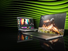 Immagine promozionale di computer portatili con GPU della serie RTX 50. (Fonte: Nvidia)