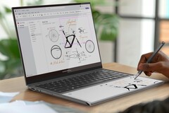Il concept AI Book di Compal presenta un display E Ink abilitato al tocco sotto la tastiera.