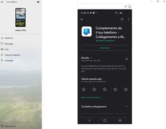 L'applicazione avviata su un Galaxy S10e