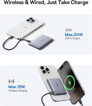La banca di energia magnetica Baseus PicoGo Ultra-Mini. (Fonte: Baseus)