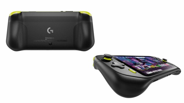 Il Logitech G Cloud nero ha grilletti e pulsanti a spalla giallo neon. (Fonte: Logitech)