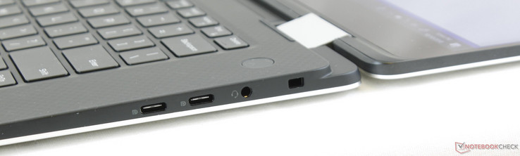 A destra: 2x USB 3.1 Type-C, audio combo da 3,5 mm, Noble Lock