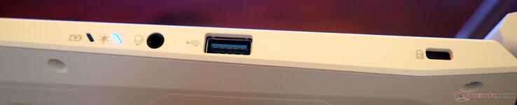 lato destro: Ingresso/uscita linea, USB-A 3.2, blocco Kensington