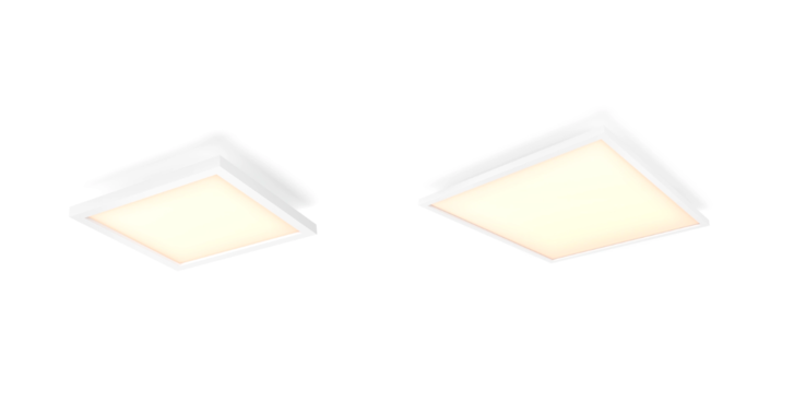 Philips Hue Aurelle Panel Sqaure, piccolo (a sinistra) e Square, grande (a destra). (Fonte: Philips Hue)