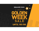Un'immagine promozionale della Golden Week Sale 2025 di Square Enix con la scritta Golden Week in grassetto e le date dell'evento in basso. (Fonte immagine: Square Enix)