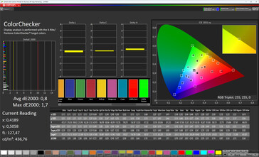 Fedeltà del colore (schema colore originale, temperatura colore standard, spazio colore target sRGB)
