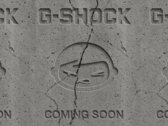 La clip teaser (nella foto) mostra il cemento crepato con i loghi di entrambi i marchi incisi sulla superficie, seguiti dalle parole "Coming Soon" (Fonte: G-Shock UK)