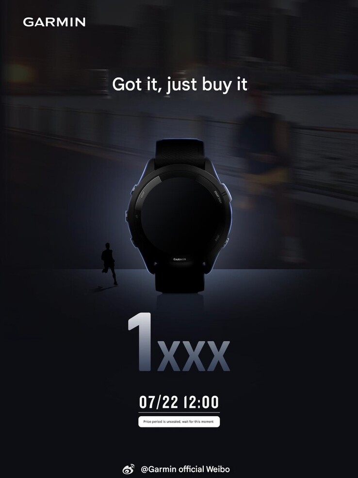 Un poster di Garmin Weibo che ha scatenato le voci di un nuovo smartwatch Forerunner. (Fonte: Garmin)