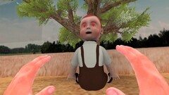 Il gioco VR Red Light, Green Light è giocato sotto l&#039;occhio vigile di questa bambola spaventosa. (Fonte: UploadVR)