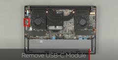 L&#039;interno del Lenovo ThinkPad P1 Gen 8 (fonte: canale YouTube di Lenovo Support).