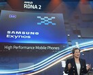 AMD mRDNA 2 nel prossimo Samsung Exynos apparentemente batte l'ultima GPU Mali anche sotto throttling. (Fonte: keynote AMD Computex 2021)