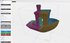 3D slicer strumento di stampa 3D gratuito per piccole stampanti con un Benchy in mostra