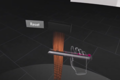 Dyson Demo VR ti permette di testare i suoi strumenti per lo styling dei capelli e il suo ultimo aspirapolvere. (Fonte: Dyson)