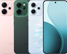 Oppo Reno14 F è disponibile nelle opzioni di colore rosa lucido, verde luminoso e verde opale (fonte: Oppo)