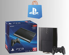 Il logo del PlayStation Store viene mostrato sopra la console PS3 (Fonte: PlayStation Blog con modifiche)