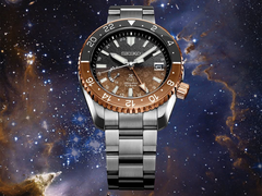 Il nuovo Seiko Prospex SNR058, raffigurato su uno sfondo stellato. (Fonte: @plus9time su Instagram)