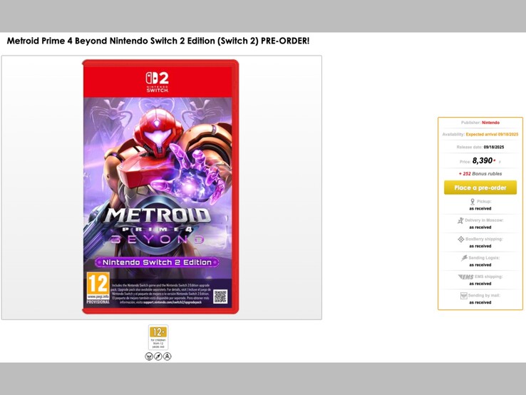 L'annuncio di Metroid Prime 4: Beyond su Videoigr che mostra la data di uscita. (Fonte: Videoigr)