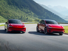 Tesla Model Y e Model 3 nel colore Ultra Red. (Fonte: Tesla)