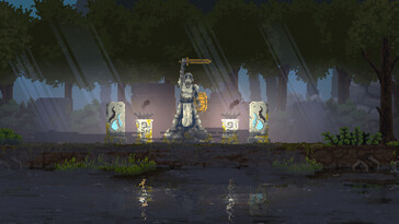 Un'immagine che raffigura una statua in Kingdom: New Lands