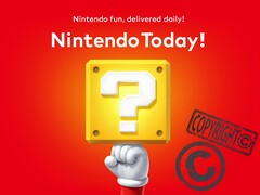 L&#039;applicazione Nintendo Today! con il simbolo del copyright (Fonte: Nintendo of America, Laws.com con modifiche)