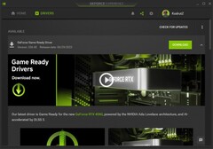 Nvidia GeForce Game Ready Driver 536.40 notifica in GeForce Experience (Fonte: Own)