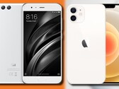 Lo Xiaomi Mi 6 originale e l'iPhone 12 mini Apple puntano al mercato dei piccoli telefoni. (Fonte immagine: Xiaomi/Apple - modificato)