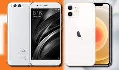 Lo Xiaomi Mi 6 originale e l'iPhone 12 mini Apple puntano al mercato dei piccoli telefoni. (Fonte immagine: Xiaomi/Apple - modificato)