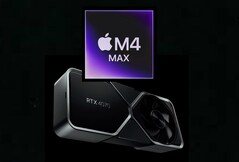 Applel'M4 Max di Nvidia si confronta con la GPU RTX 4070 Desktop nel benchmark di Blender. (Fonte immagine: Apple, Nvidia)