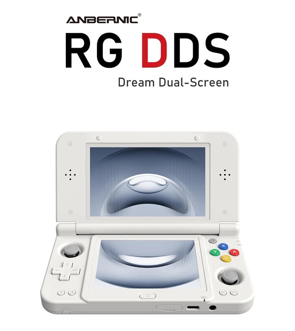 L'Anbernic RG DDS è disponibile in tre colori, tra cui Glacier White (nella foto).