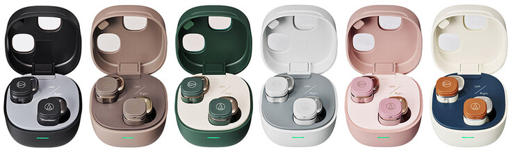 Gli auricolari Audio-Technica ATH-SQ1TW2NC sono disponibili nei colori nero, caffellatte, verde bosco, grigio, rosa o bianco cammello.