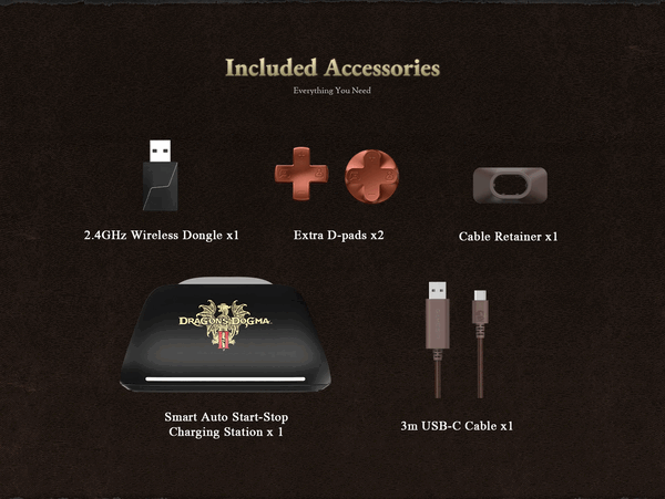 GameSir G7 Pro Dragon's Dogma II Edition è dotato di una serie di accessori.