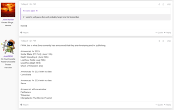 Aggiornamento sull'evento PlayStation di John Harker (Fonte immagine: screenshot, forum ResetEra)
