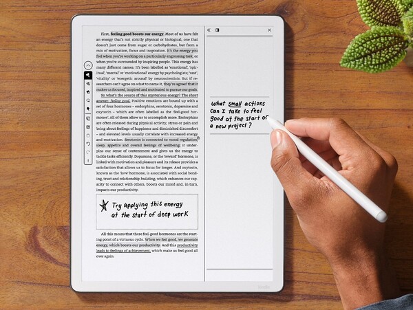 Il Kindle Scribe (3ª generazione) ha un display più grande da 11 pollici e un'esperienza di scrittura migliorata. (Fonte immagine: Amazon)