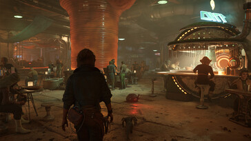 Un'immagine che mostra un bar in Star Wars Outlaws.