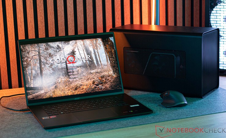 L'Acer Swift Edge SFE16 con un Razer Core X e GeForce RTX 3060 Ti