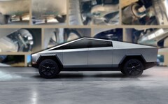 Le foto spia di un Tesla Cybertruck in panne hanno rivelato il suo sistema di sospensioni. (Fonte: Tesla & Electrek - modifica)