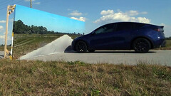 Il Modello Y HW3 non ha superato il crash test del muro stradale di Wile E. Coyote. (Fonte: Kyle Paul/X)