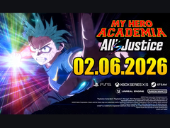 Immagine chiave di My Hero Academia: All'All's Justice mostra Izuku Midoriya che si protende in avanti con effetti di energia incandescente e la data di uscita 02 giugno 2026. (Fonte: YouTube)