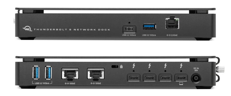 Il dock di rete OWC Thunderbolt 5 Dual 10GbE è dotato di doppia Ethernet 10G. (Fonte immagine: OWC via TechPowerUp)