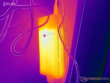 L'adattatore CA raggiunge oltre 35 C quando si utilizzano carichi impegnativi