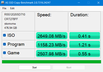 Benchmark di copia AS SSD