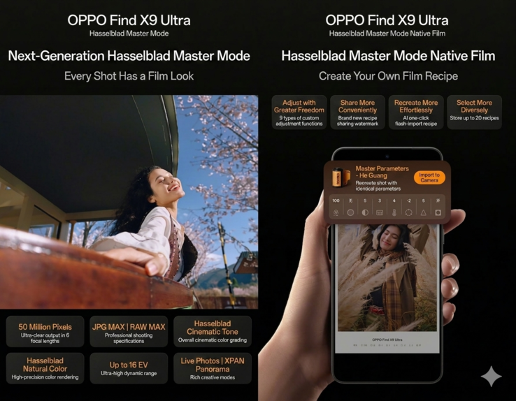 Oppo Find X9 Ultra - la rinnovata modalità Master di Hasselblad.