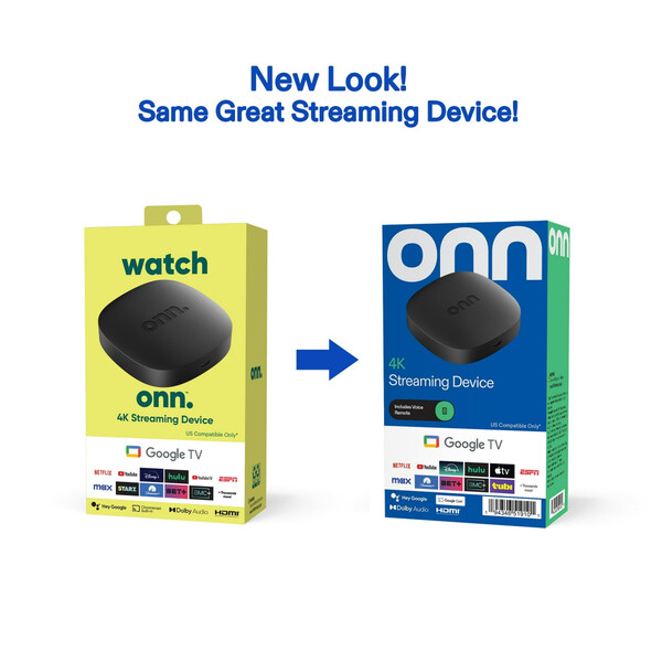 L'Onn 4K verrà anche spedito in una nuova confezione. (Fonte: Walmart)