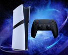 Viene mostrata la console PS5 Pro con il controller DualSense (Fonte: Sony PlayStation con modifiche)