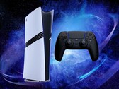 Viene mostrata la console PS5 Pro con il controller DualSense (Fonte: Sony PlayStation con modifiche)